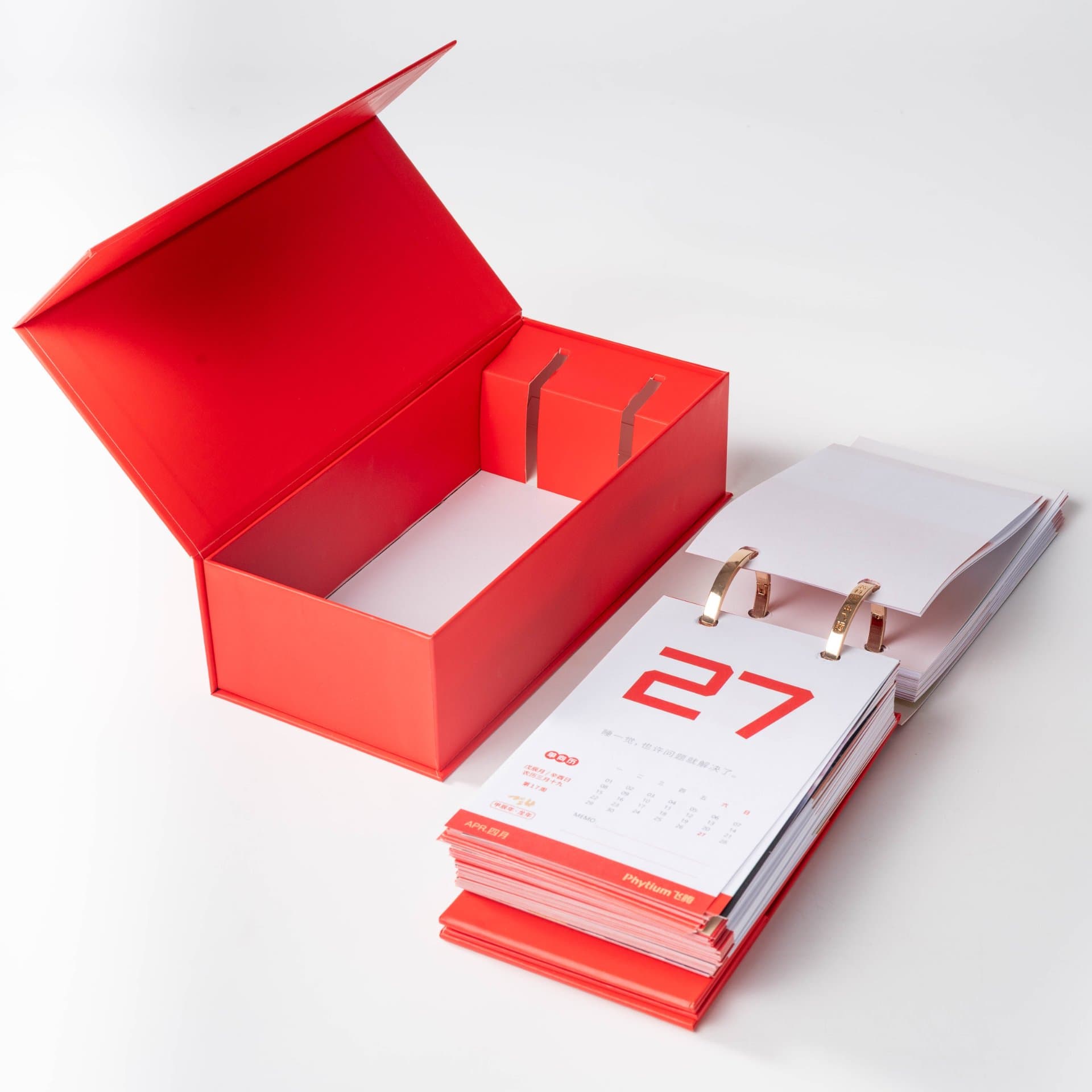 Magnetic Flip-Top Calendar Gift Box with Dividers